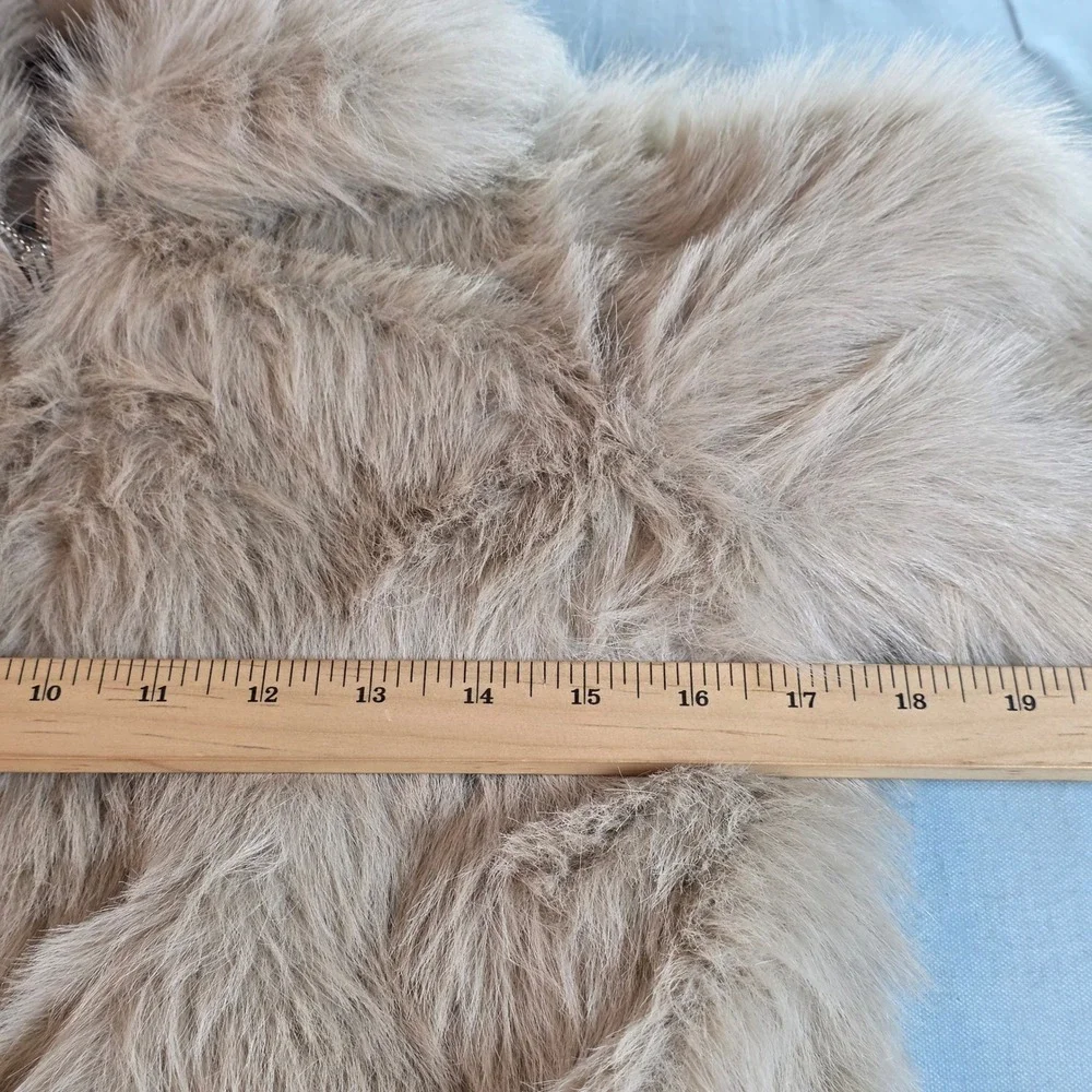 Abercrombie Kids Tan Faux Fur Jacket Size 11/12 Beige Plush Coat